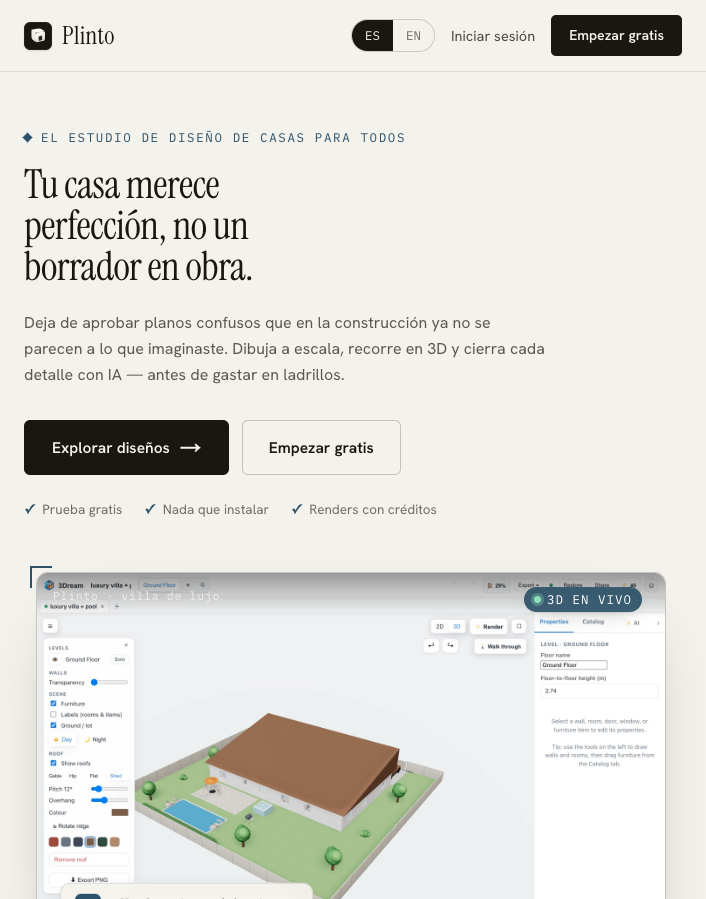 Landing Plinto: hero