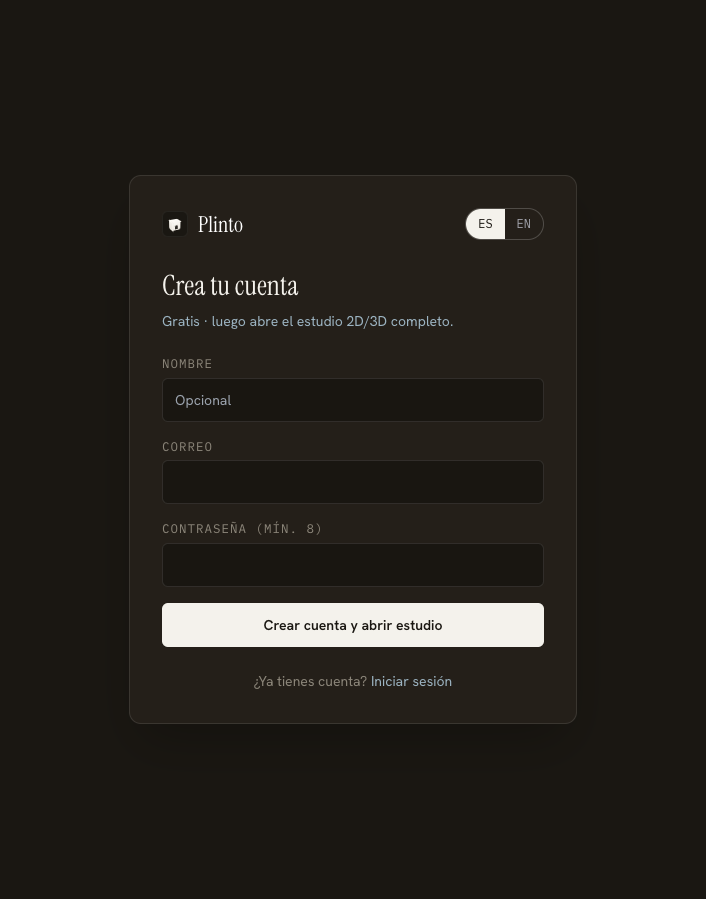 Registro: crear cuenta